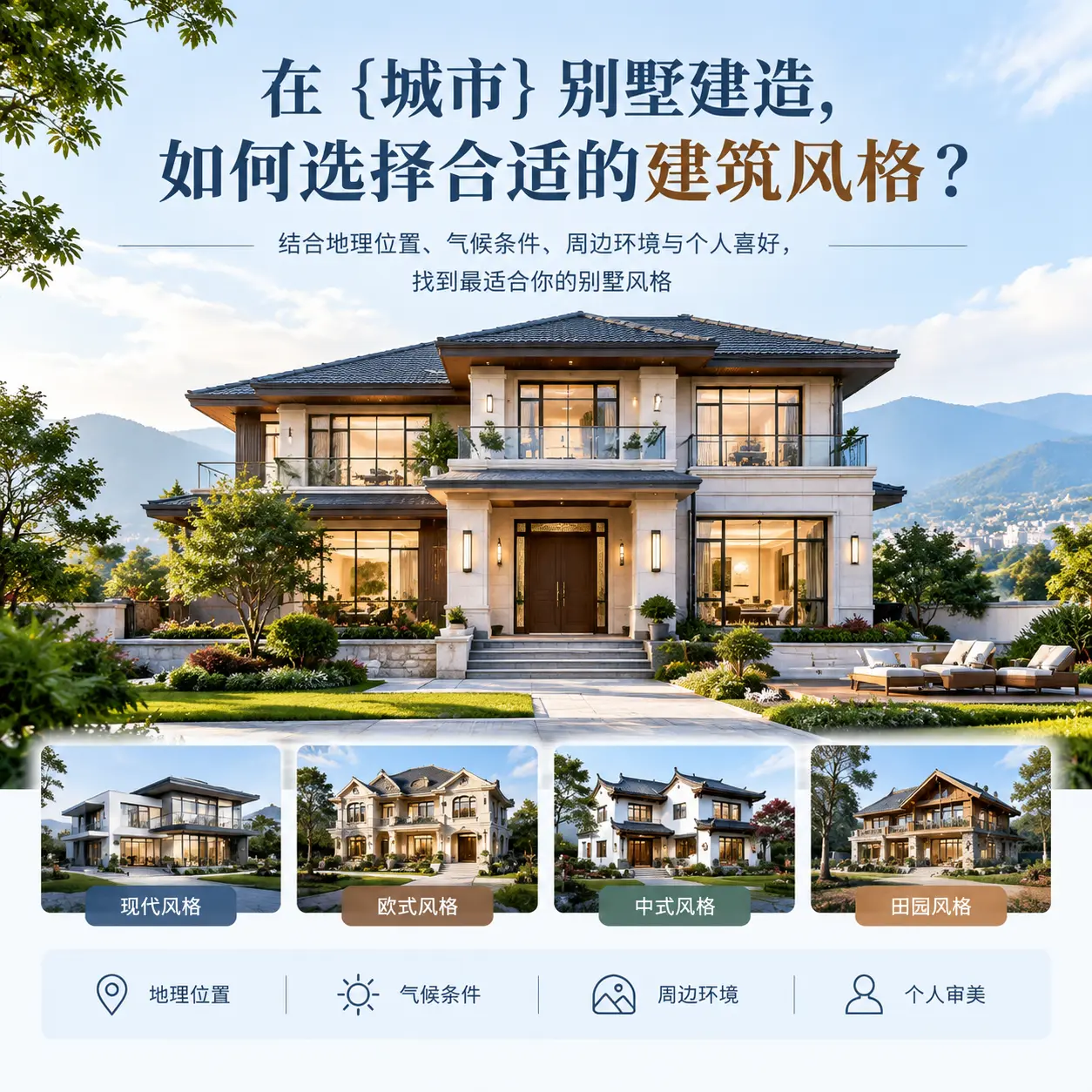 在 桐梓 别墅建造,如何选择合适的建筑风格?